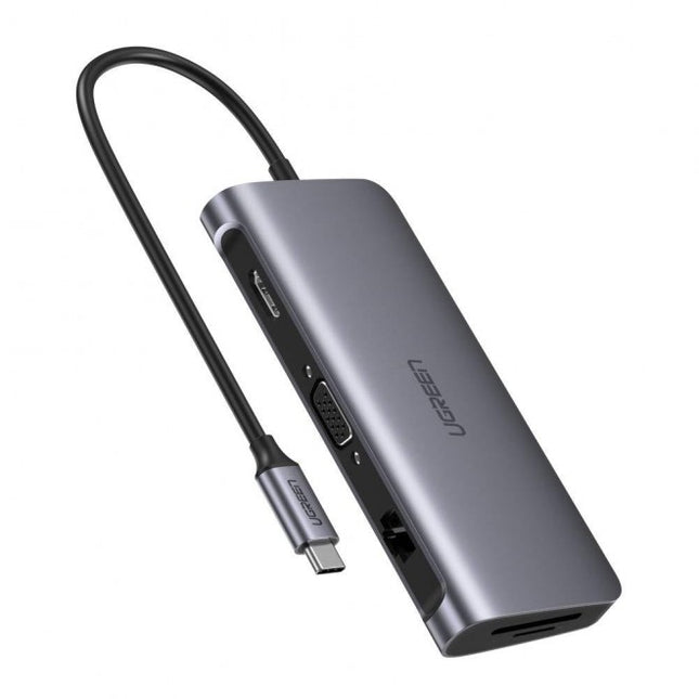 UGREEN USB Type C 9 in 1 Multifunction Adapter- HDMI/ VGA/Gigabit/TypeC/USB3.0 x 3/SD/TF