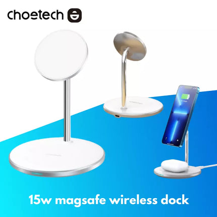 Choetech 2-in-1 MagSafe iPhone Magnetic Wireless Charger Stand iPhone 16