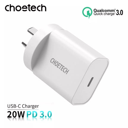 Choetech 20W PD USB-C Wall Charger QC 3.0 Power Adapter + Cable For iPhone 14 13