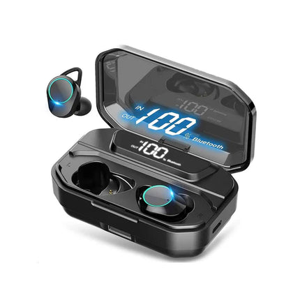 BDI IPX7 Water Resistant 9D True Stereo Bluetooth 5.3 Earbuds with LED Display