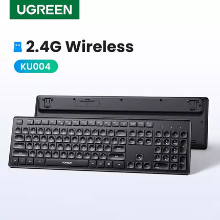 UGREEN 104-Key 2.4GHz Ergonomic Wireless Keyboard - Windows, Mac, Linux, Android