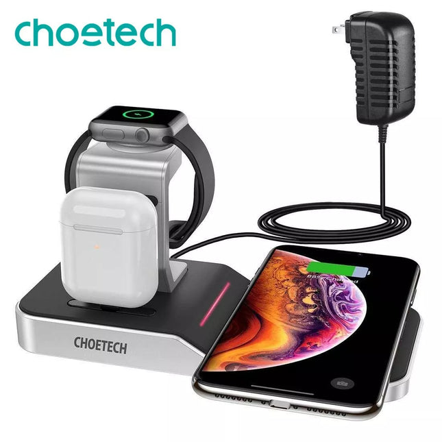 CHOETECH T316 4-in-1 MFi Wireless Charger Docking Station iPhone iPad Watch iPod