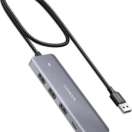 UGREEN 5-In-1 Ultra Slim 4-Port USB 3.0 Hub PD Charging with 5Gbps Data Transfer