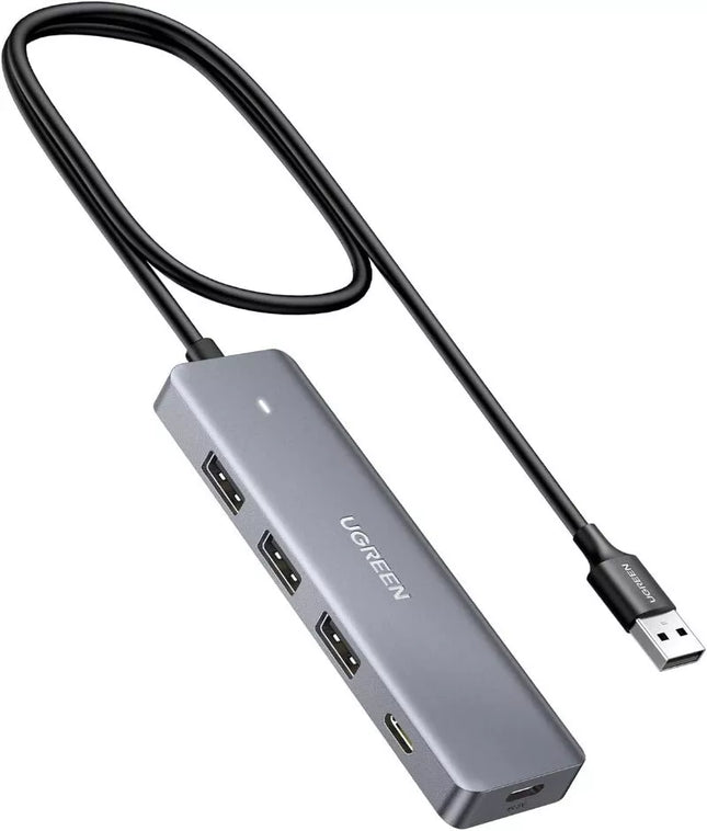 UGREEN 5-In-1 Ultra Slim 4-Port USB 3.0 Hub PD Charging with 5Gbps Data Transfer