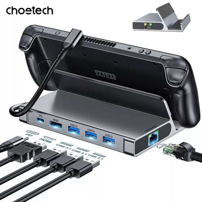 Choetech 6-in-1 Steam Deck / ROG Ally Docking Station with 4K@60Hz HDMI, PD 100W