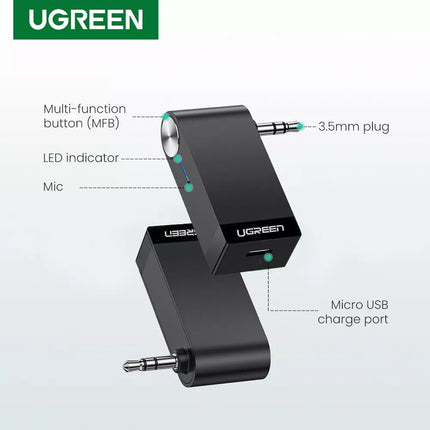 UGreen Bluetooth 4.1 Car Music Audio Receiver Adapter Mic & Battery aptX
