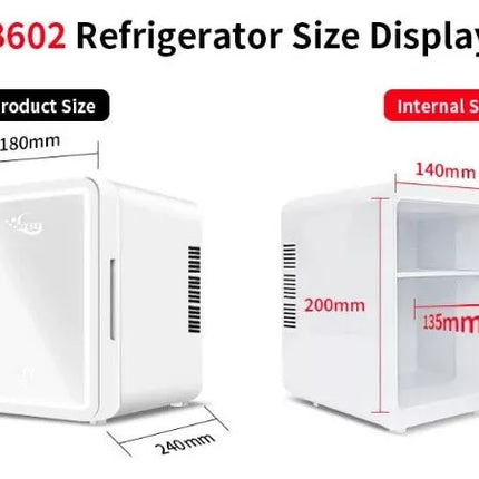 BDI B602 AC/DC Portable Beauty Cosmetics Cooler Skincare Fridge - Mirror & LED