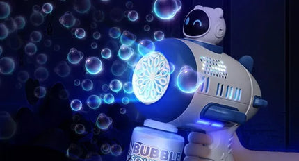 Mercita Space Bubble Guns Machine with LED & Rechargeable Battery for Kids
