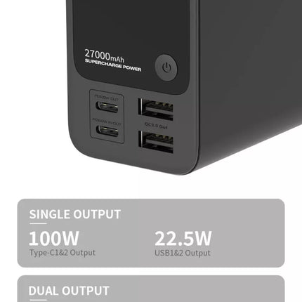 Choetech B635 27000mAh USB-C PD3.0 Portable Laptop Power Bank with 222.5W Output