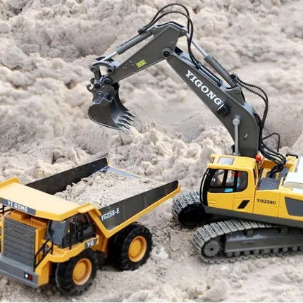 Yi Gong Toys 1:24 9CH 2.4G RC Construction Dump Truck Toy with Lights & Sounds