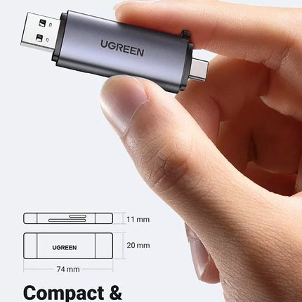 Ugreen 2-in-1 USB-C + USB 3.0 TF/SD Card Reader OTG Memory Card Adapter