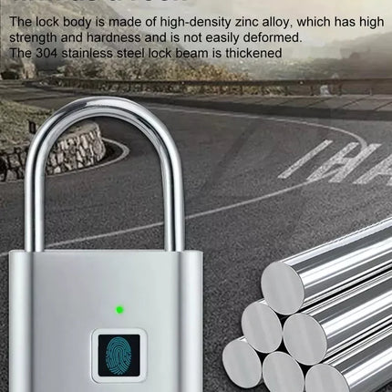 BDI Rechargeable Smart Fingerprint Padlock w/ USB Charging -Suitcase, Gym Locker