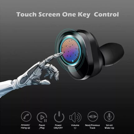 BDI IPX7 Water Resistant 9D True Stereo Bluetooth 5.3 Earbuds with LED Display