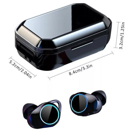 BDI IPX7 Water Resistant 9D True Stereo Bluetooth 5.3 Earbuds with LED Display