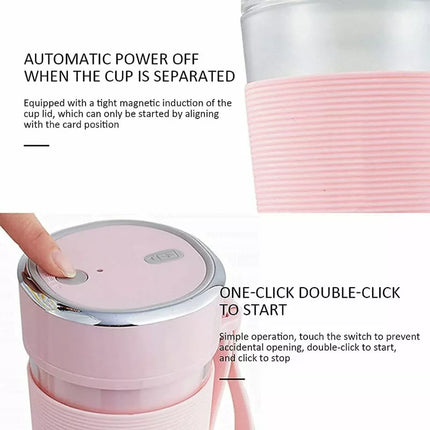 BDI Portable Blender Cup with 6 Blades ice Crusher Fruit Vegetables Juice Maker
