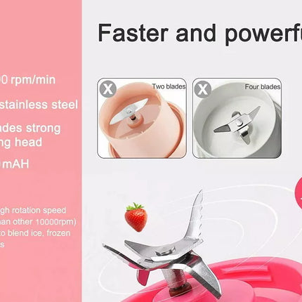 BDI Portable Blender Cup with 6 Blades ice Crusher Fruit Vegetables Juice Maker