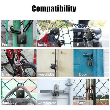 BDI Rechargeable Smart Fingerprint Padlock w/ USB Charging -Suitcase, Gym Locker