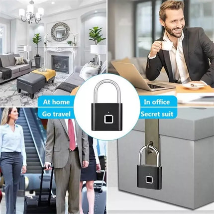 BDI Rechargeable Smart Fingerprint Padlock w/ USB Charging -Suitcase, Gym Locker