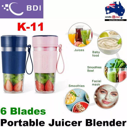 BDI Portable Blender Cup with 6 Blades ice Crusher Fruit Vegetables Juice Maker