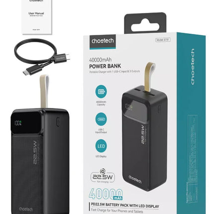 CHOETECH 3-Ports PD 22.5W Digital Display Power Bank - B731, B730, B729, B728