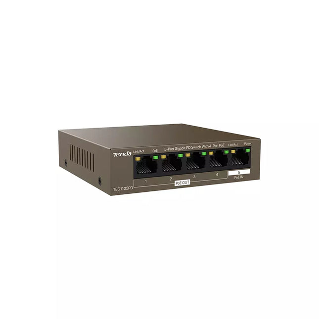 Tenda TEG1105PD 5-Port Network Switch Gigabit Power Delivery With 4-Port PoE+