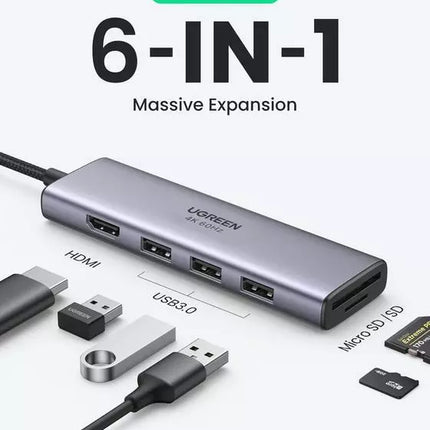 UGREEN 6-in-1 4K HDMI USB C Hub Multiport
