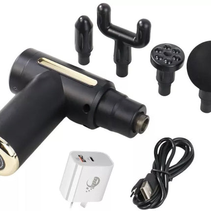 BDI 6 Speeds Mini Massage Gun Fascial Massager with 4 Massage Heads & PD Charger