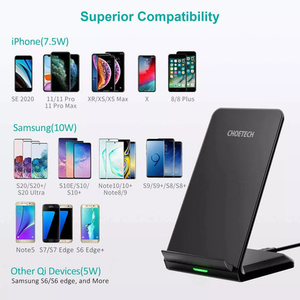 Choetech T524-S Qi Wireless Charger Fast Charging Dock Stand For iPhone Samsung
