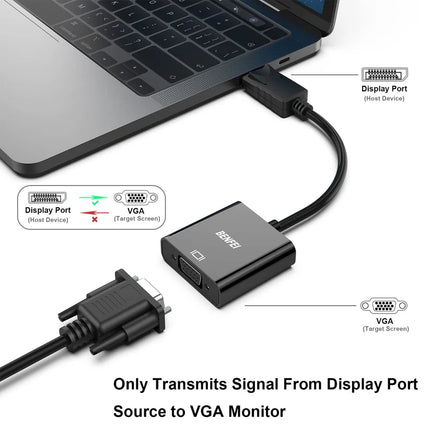 BENFEI 000099 black DisplayPort to VGA,Gold-Plated Uni-directional Adapter