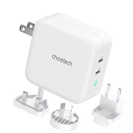 Choetech PD 100W GaN Dual USB Type C Travel Fast Charger For MacBook, iPhone 16