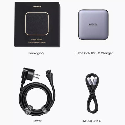 Ugreen Nexode 200W 6 Ports GaN PD Fast Charger for MacBook Pro, iPad, iPhone