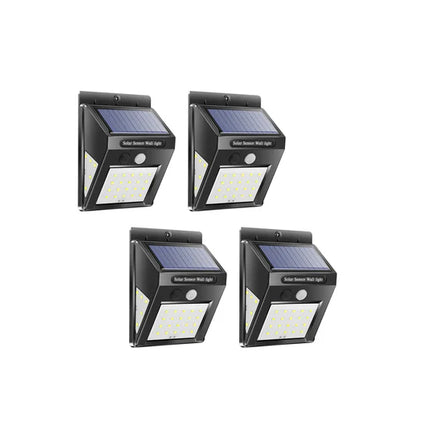 BDI 4-Pack 30 LED Solar PIR Motion Sensor Wall Light Outdoor Waterproof Garden