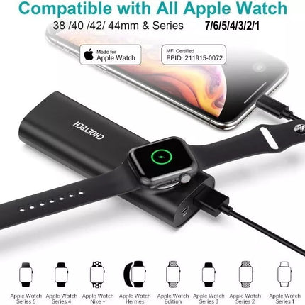 Choetech MFi Certified 2-In-1 Portable Wireless iWatch Charger Power Bank Dock