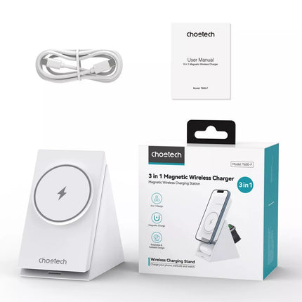 Choetech T600 15W 3-in-1 Magnetic Rotating MagSafe Wireless Charger iPhone Watch