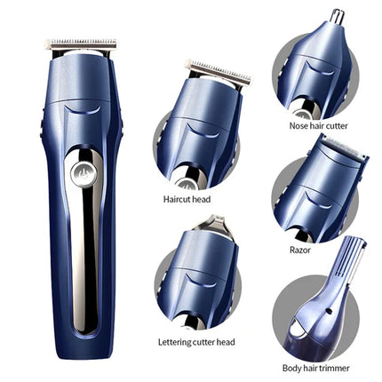 5-in-1 Multi Grooming Kit for Beard or Hair with Nose Trimmer Tool and Set Lock LCD Digital Clipper
