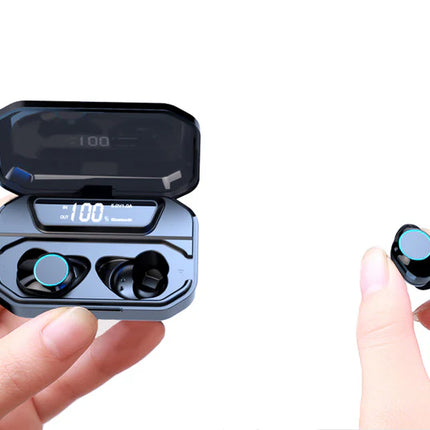 BDI IPX7 Water Resistant 9D True Stereo Bluetooth 5.3 Earbuds with LED Display