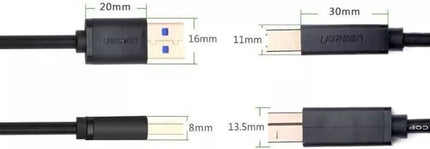 Ugreen USB 3.0 A Male to B Male Printer Cable - 2M
