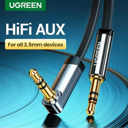 Ugreen 3.5mm AUX Cable Car Audio Stereo Headphone Jack Male Cord Right Angle