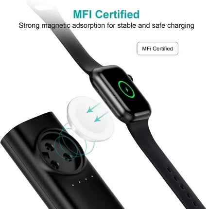 Choetech MFi Certified 2-In-1 Portable Wireless iWatch Charger Power Bank Dock