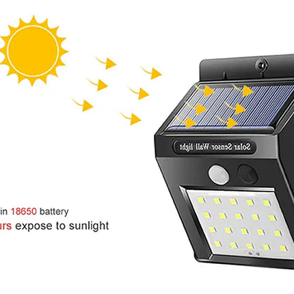 BDI 4-Pack 30 LED Solar PIR Motion Sensor Wall Light Outdoor Waterproof Garden