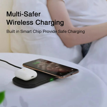 Choetech Dual Wireless Charger 15W 5 Coils Qi Super Fast Wireless Charging Pad