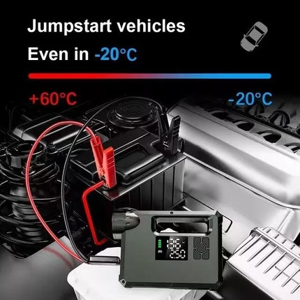 Choetech 5-in-1 10000mAh/37Wh Car Jump Starter, Power Bank, Air Pump, Flashlight