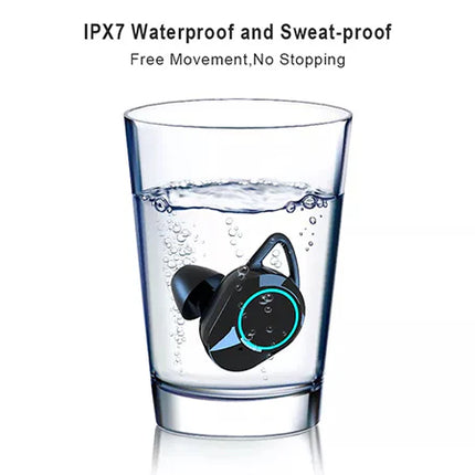 BDI IPX7 Water Resistant 9D True Stereo Bluetooth 5.3 Earbuds with LED Display