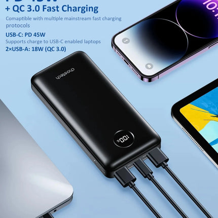 Choetech B653 45W PD 20000mAh USB-C Portable Power Bank Fast Charger Battery Charger