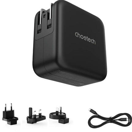 Choetech 70W GaN QC3.0 Fast 4 Port Travel Wall Power Adapter Charger US/EU/UK/AU