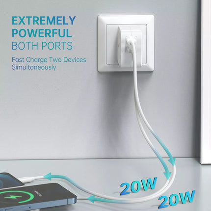 Choetech PD6009 PD 40W USB-C Fast Wall Charger Power Adapter For iPhone 16, S23