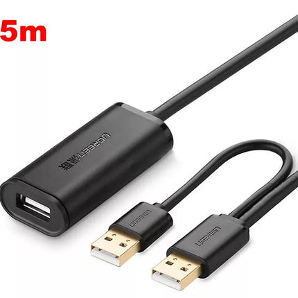 Ugreen USB 2.0 Active Extension Cable with USB for Power w/ Chipset -Plug & Play
