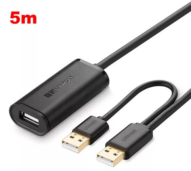 Ugreen USB 2.0 Active Extension Cable with USB for Power w/ Chipset -Plug & Play
