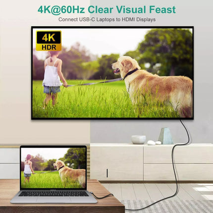 Choetech XCH-1803 USB C To HDMI 90 Degree Braided Cable 4K@60Hz Mirror/Extended
