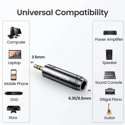 Ugreen 3.5mm Male to 6.5mm Female Headphone Adapter Stereo Converter PREMIUM